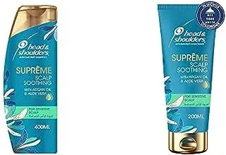 Head & Shoulders Supreme Anti-Dandruff with Argan Oil and Aloe Vera for Sensitive Scalp Soothing (Shampoo 400ml + Conditioner 200ml)