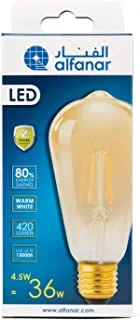 Alfanar 4W Drop Tear Filament LED Bulb, Warm White ENERGY EFFICIENT