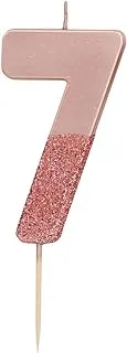 Talking Tables Rose Gold Glitter Number Candle 7