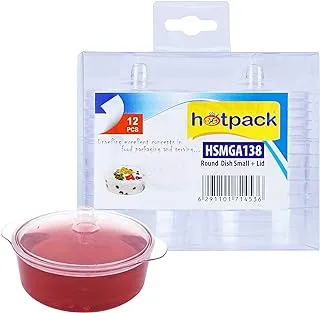 Hotpack Round Heavy Weight Plastic Dish with Lid 12-Piece Set