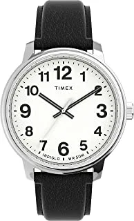 Timex Easy Reader Men's 43mm Black Leather Strap Watch TW2V21200