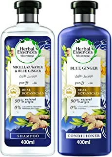 Herbal Essences Bio:Renew Micellar Water and Blue Ginger Shampoo 400 ml + Conditioner 400ml