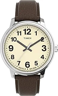Timex Easy Reader Men's 43mm Brown Leather Strap Watch TW2V21300
