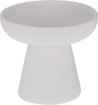 Aery Porcini Pillar and Taper Ceramic Candle Holder, White Matte, Medium