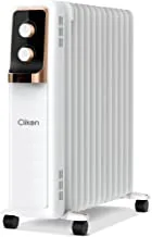 Clikon 13 Fin Oil Heater with 3 Heat Settings, Power Light Indicator, Adjustable Thermostat, Overheat Protection, Safety Cut-Off, 2600 Watts, 2 Years Warranty, White and Gold - CK4230