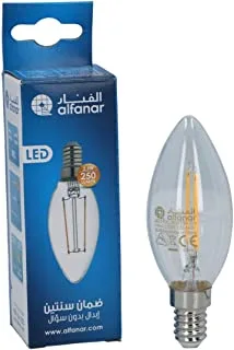 Alfanar 2.5W Dimmable Filament Candle LED, Warm White ENERGY EFFICIENT DIMMABLE