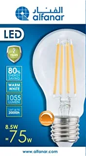 Alfanar ww 8.5w dimmable led filament bulb energy efficient dimmable