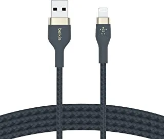 Belkin BoostCharge Pro Flex Braided USB Type A to Lightning Cable (1M/3.3FT), MFi Certified Charging Cable for iPhone 14/14 Plus, 13, 12, Pro, Max, Mini, SE, iPad and More - Blue