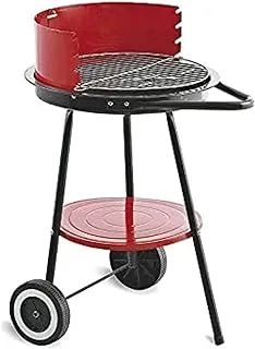 Sahare Steel Portable Bbq Grill/Charcoal Grill With Wind Shield and Wheels (Bbq006) Ease To Carry Handle/Compact Grill/Portable Grill/Bbq Grill