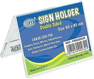 FIS FSNA60X45 Double Sided Oblong A-Shape Sign Holders, 60 mm x 45 mm Size