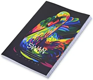 FIS Pack Of 5 Soft Cover Notebook, 96 Sheets A5 Swan Design 3 -FSNBSCA596-SWA3