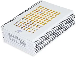 FIS FSNBSA51904 لولبية غلاف صلب سطر واحد 100-Sheets Notebook 5-Pieces ، A5 الحجم