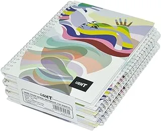 FIS LINBSA51702 Single Line 100 Sheets Spiral Hard Cover Notebook 5-Pieces, A5 Size