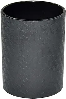 FIS FSPHPUBKD3 Italian PU Pen Holder with Embossed Designs and Sewing, Black