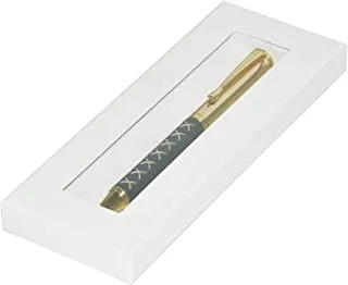 FIS FSPNGCSPUGR Gold Pens with Italian PU Wrapper and Gift Box, Green