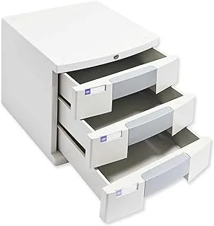 FIS FSOTUS-27K 3 Drawers File Cabinet with Key, Plastic
