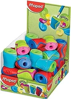 Maped Boogy One Hole Canister Pencil Sharpener, Box of 30, Multicolor