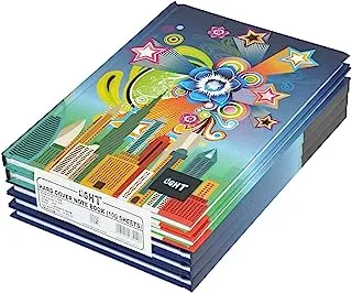 FIS LINBA51608 Single Line 100 Sheets Hard Cover Notebook 5-Pieces, A5 Size