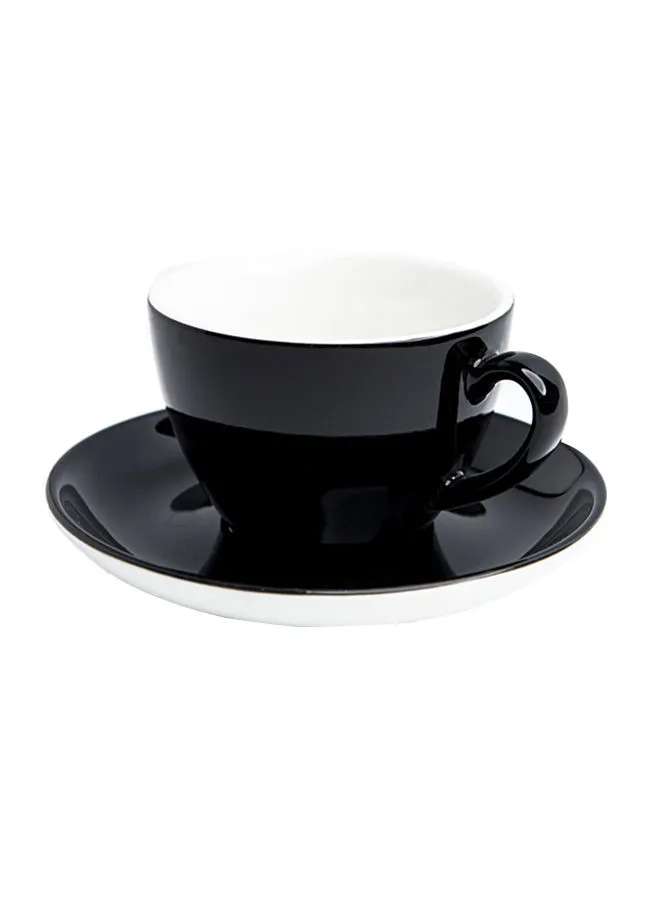 Shuer Ceramic Coffee Cup And Saucer Black 16.2x16.2x2.5cm