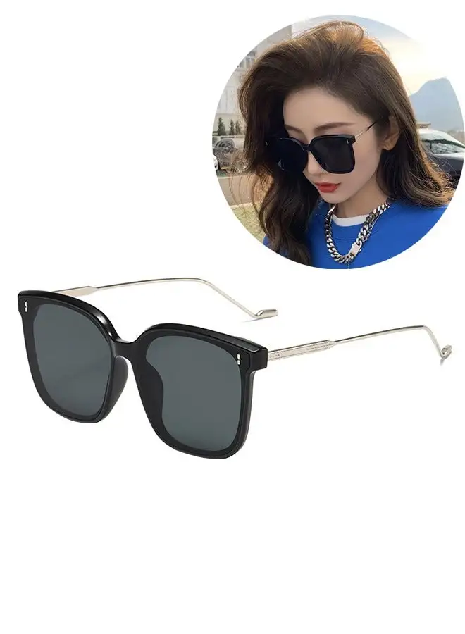 Generic Trendy Oversized Square Sunglasses for Women Men Flat Mirrored Lens UV Protection Sunglasses