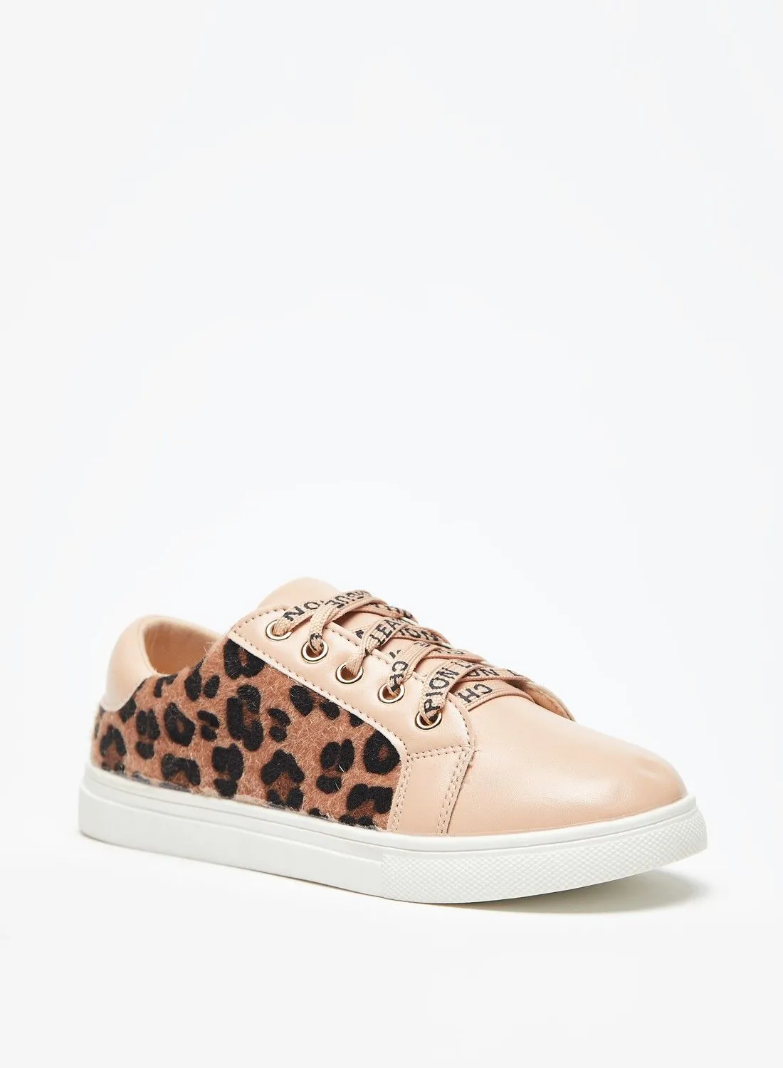 shoexpress Animal Print Sneakers with Lace-Up Closure