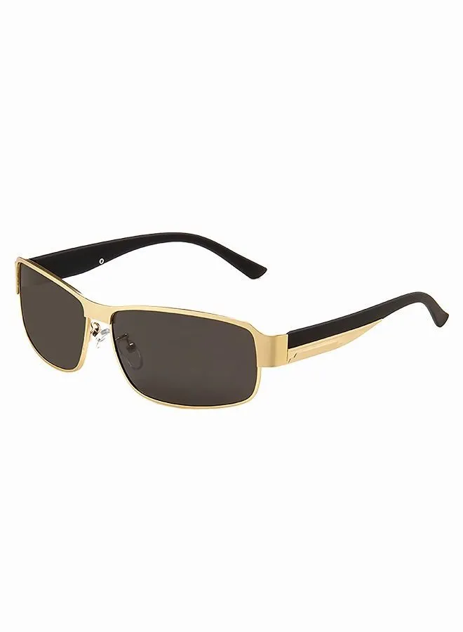 roaiss Men's Polarized Rectangular Sunglasses, UV400 Protection Sun Glasses with Gold Metal Frame, Retro Sunglasses for Men, Suitable for Driving, Fishing, Golfing, Traveling
