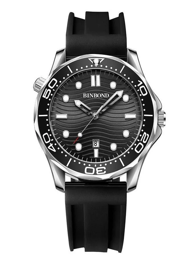 BINBOND Men's Silicone Strap Fashion Waterproof Watch - Black