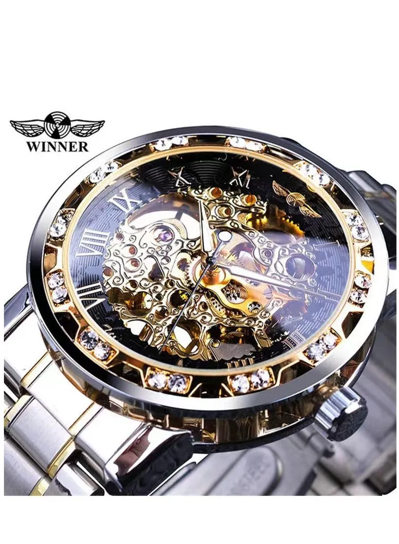 Winner Watch for Men Waterproof Manual Mechanical Wristwatch Stainless Steel