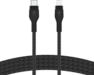 Belkin BoostCharge Pro Flex Braided USB Type C to Lightning Cable (1M/3.3FT), MFi Certified 20W Fast Charging PD Power Delivery for iPhone 14/14 Plus, 13, 12, Pro, Max, Mini, SE, iPad and More - Black