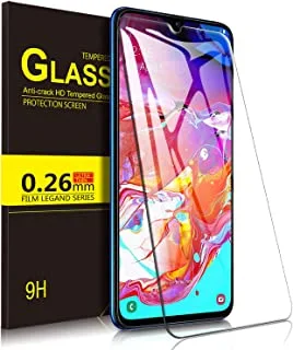 ELTD For Samsung Galaxy A70 Screen Protector, 9H Hardness HD clear Easy & Bubble Free Installation Tempered Glass Screen Protector Designed for Samsung Galaxy A70 smartphone