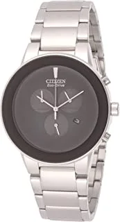Citizen Mens Solar Powered Watch, Analog Display And Stainless Steel Strap At2240-51E