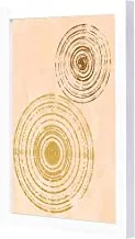 Lowha Abstract Sun Shap Wooden Framed Wall Art Painting with White Frame, 23 cm Length x 33 cm Width x 2 cm Height