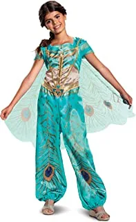 زي تنكري ديزني برينسيس ياسمين علاء الدين الكلاسيكي للفتيات - Disguise Disney Princess Jasmine Aladdin Classic Costume، Teal، Medium (7-8)