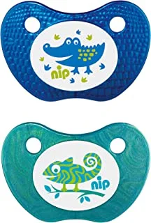 nip Feel! Soothers Silicone, 5-18M made in Germany, blue & turquoise, 2 pcs