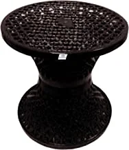 Heart Home Mesh Design Both Sided Plastic Sitting Stool for Indoor & Outdoor in Damroo Style (Brown), Standard (HS_38_HEARTH021792)