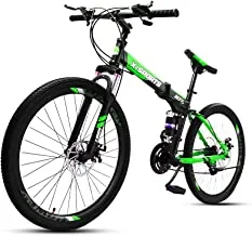 COOLBABY Mountain Bike 26 inch Folding Bikes with Iron mountain frame, Featuring 30-knife rim and 21 Speed Shifter, Anti-Slip Bicycles AE