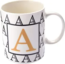 Shallow Letter A Printed Porcelain Tea Coffee Mug, Bd-Mug-A