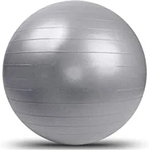 Marshal Fitness Yoga Ball Exercise Fitness Heavy Duty Anti-Burst Stability Ball for Fitness Gym Yoga Pilates Birthing Pregnancy Physical Therapy with Quick Pump (85 cm- Silver)-MF-4170