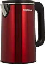 Olsenmark Electric Kettle, 1.8 Liter Capacity, Red