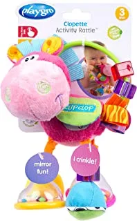 Playgro Activity Rattle Horse, Learning Toy, From 3 Months, Bpa-Free, Playgro Toy Box Horse Clip Clop, Pink/Multicoloured, 40143