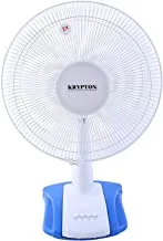 Krypton Table Fan, 16 Inch, Blue/White