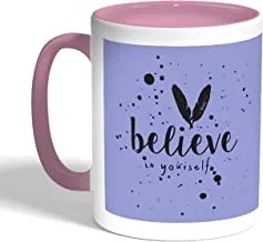 believe in yourself Printed Coffee Mug, Pink Color