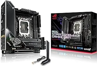ASUS ROG Strix Z690-I Gaming WiFi Intel LGA 1700 ATX Gaming Motherboard, 10+1 Power Stages, DDR5, PCIe 5.0, WiFi 6E, 2.5 Gb LAN, Two M.2 with M.2 Heatsinks, ROG Front Panel SATA Card, and Aura Sync