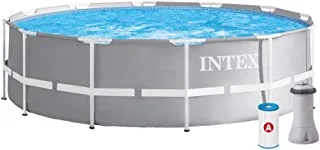 مجموعة حمام سباحة فاخرة بإطار منشوري مقاس 12 قدمًا × 39 بوصة