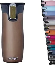 Contigo West Loop Autoseal Thermal Mug, Stainless Steel Insulated Mug, Coffee Mug To Go, BPA free, leak proof travel mug with easy-clean lid, keeps drinks hot for up to 5h, 470 ml