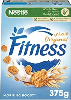 Nestle Fitness Original Breakfast Cereal, Made with Whole Grain, Pack, 375g