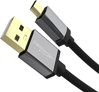 KabelDirekt - 5M Micro USB Cable (Charging/Data Cable, USB 2.0 and Micro USB Devices) Black Nylon - PRO Series
