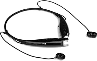 Othar Bluetooth Neckband Headset ، حزام عنق مرن مع سماعات أذن مغناطيسية ومكالمات للرد على الاهتزازات ، سماعة رأس ستريو لاسلكية ، تشغيل الموسيقى 9 ساعات ، من Datazone ، أسود DZ-HV-800 ، meduim