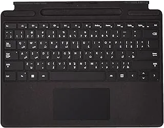 جراب لوحة مفاتيح الكمبيوتر اللوحي Microsoft Surface Pro Signature Type Cover مرفق مغناطيسي ، لـ (Microsoft) Surface Pro 8 ، أسود ، 8XA-00014