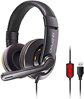 Ovleng Usb Headphone For Gaming Compatible With Laptop, Ps4, Smartphone Ov-Q5 (Black & Orange), M, Wired